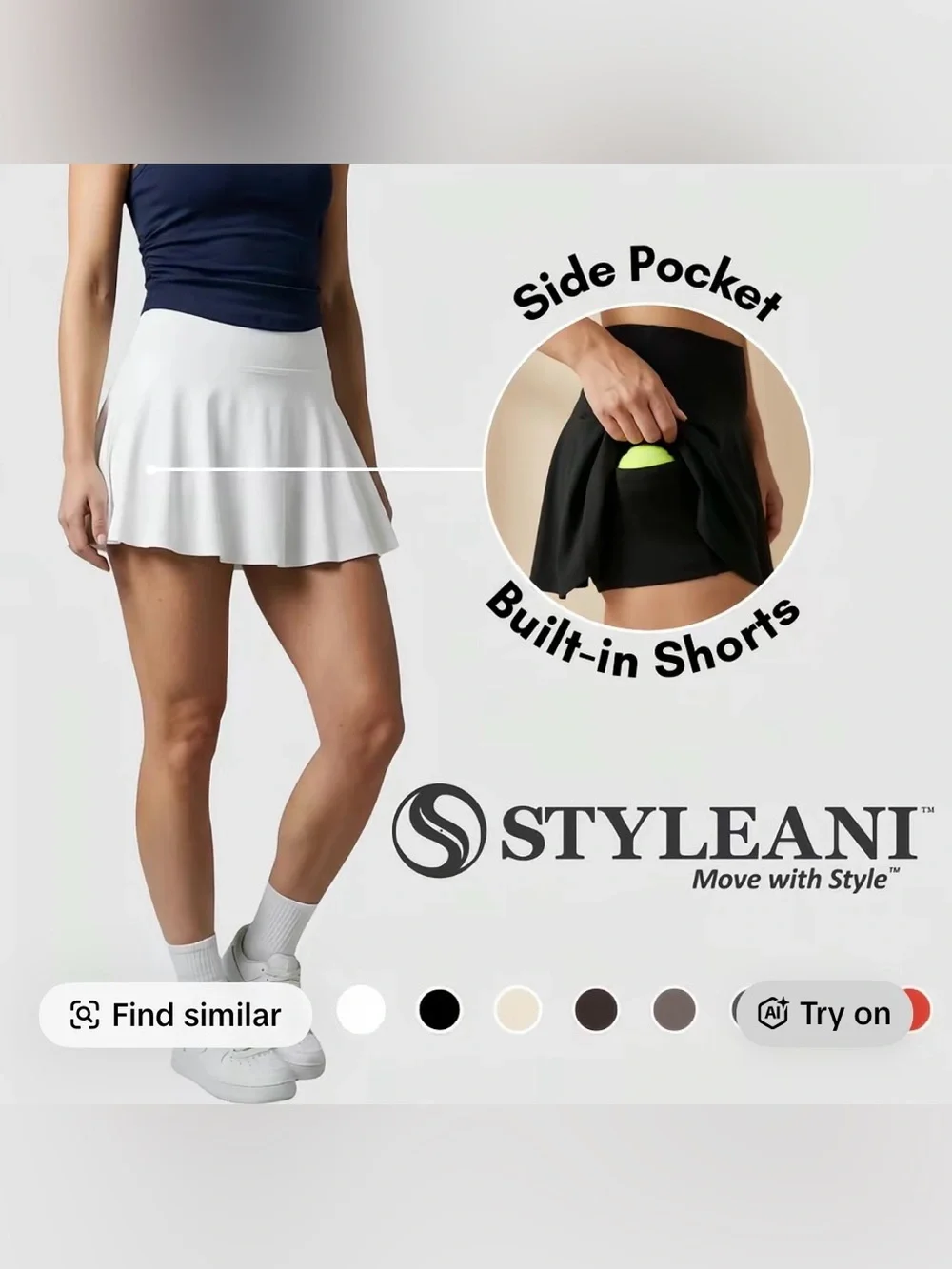 Women’s 2-Pack Pleated High Waisted Tennis Golf Skirt (M)